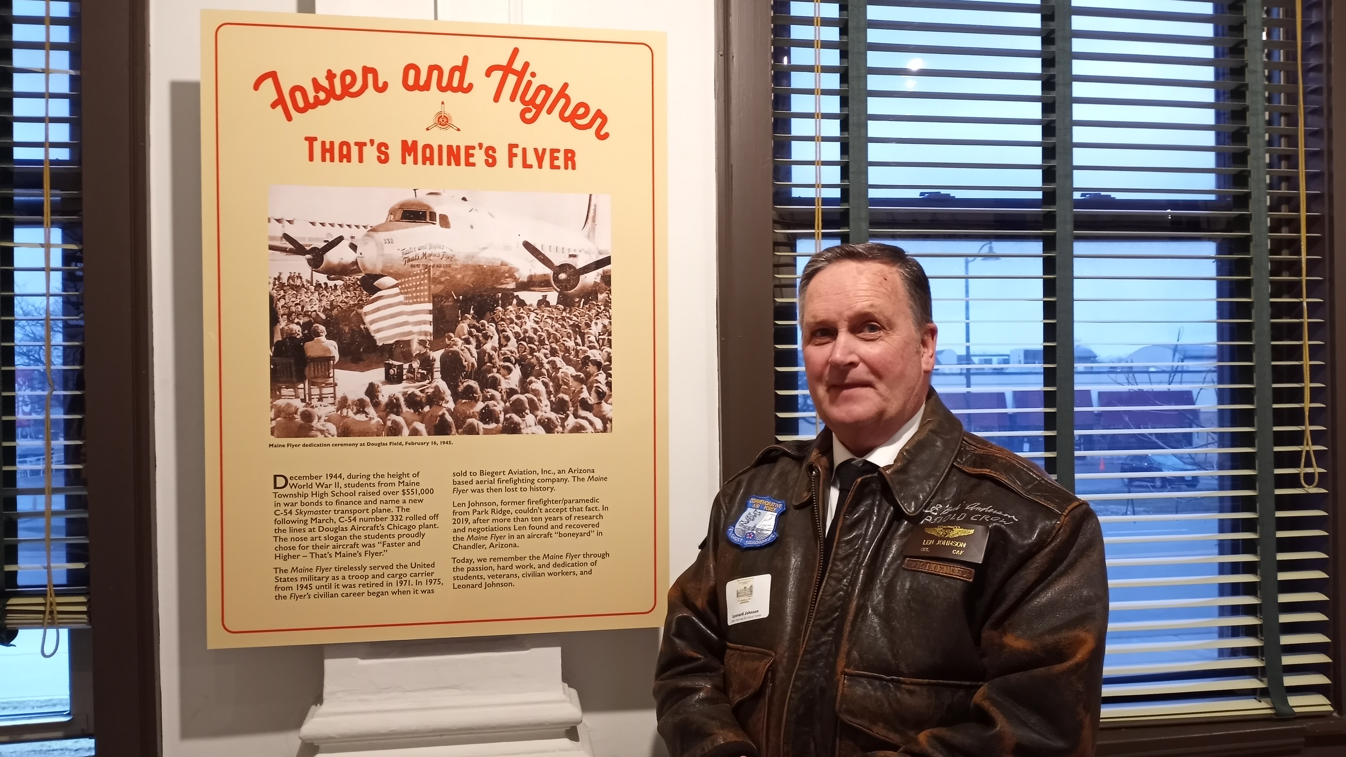 Len Johnson at the Maine Flyer Exhibit Opening on March 31, 2022.